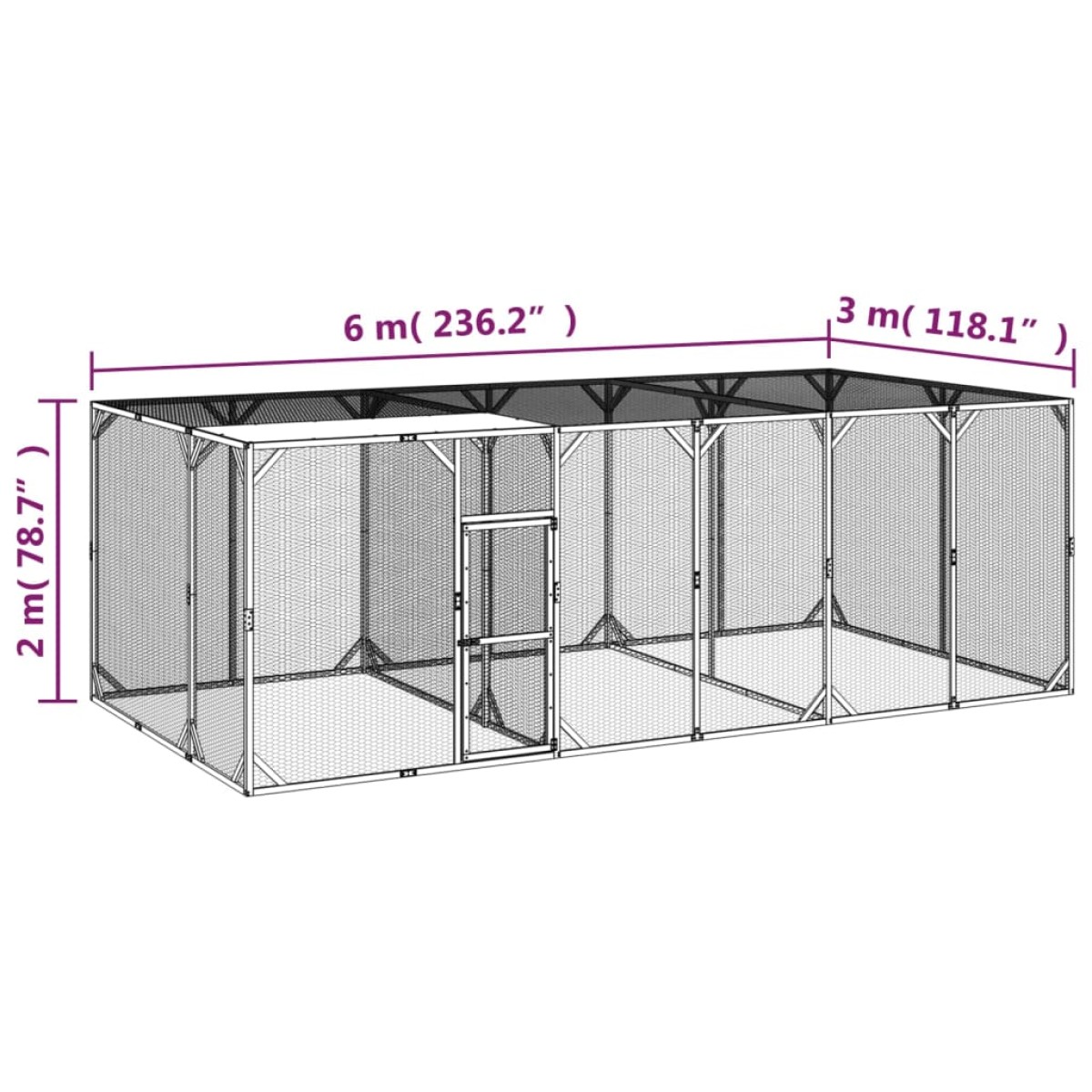 vidaXL Κοτέτσι 600x300x200 εκ. από Μασίφ Εμποτισμένο Ξύλο Πεύκου