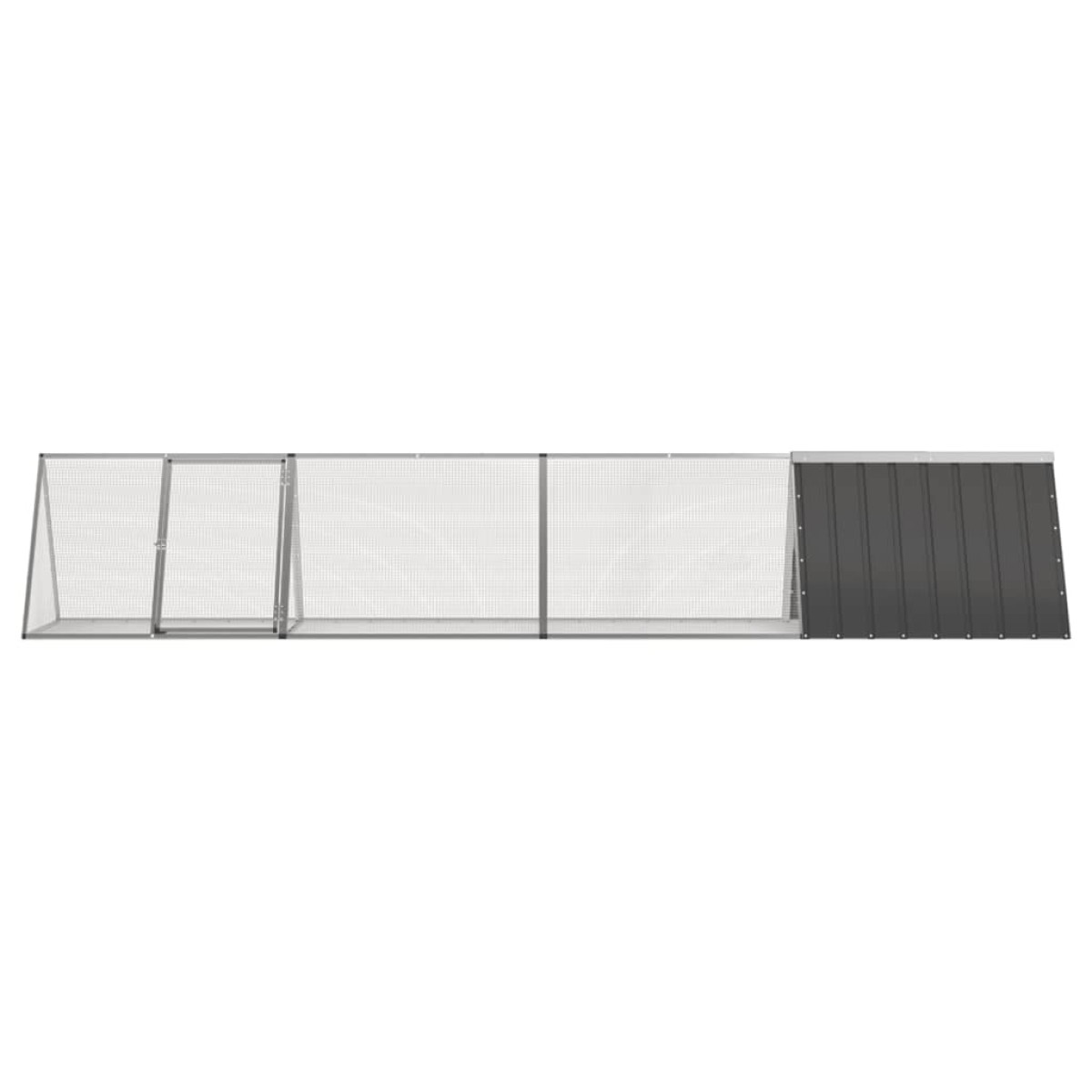 vidaXL Κλουβί Κουνελιών Ανθρακί 403,5x80,5x71 εκ Γαλβανισμένος Χάλυβας