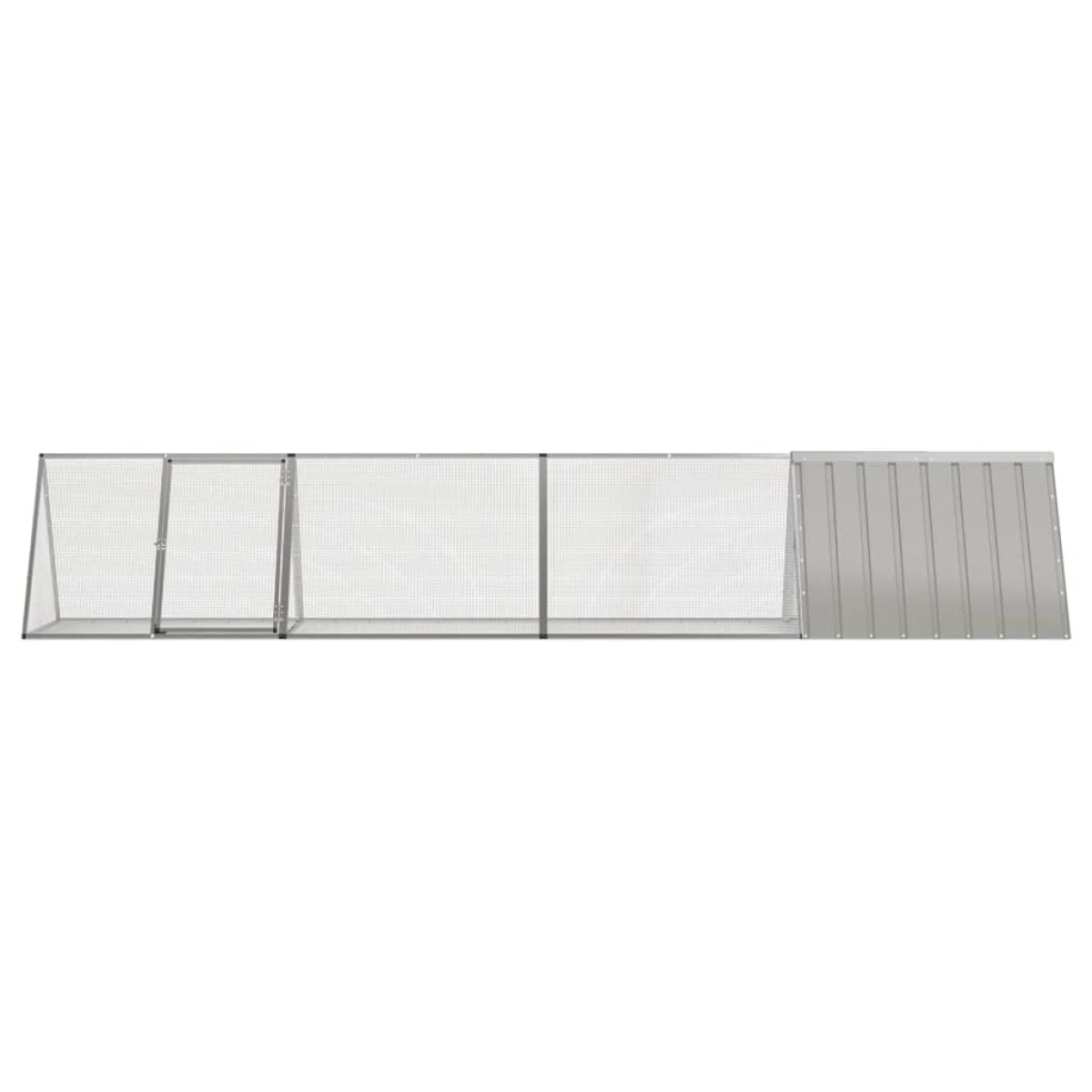 vidaXL Κλουβί Κουνελιών Γκρι 403,5x80,5x71 εκ. Γαλβανισμένος Χάλυβας