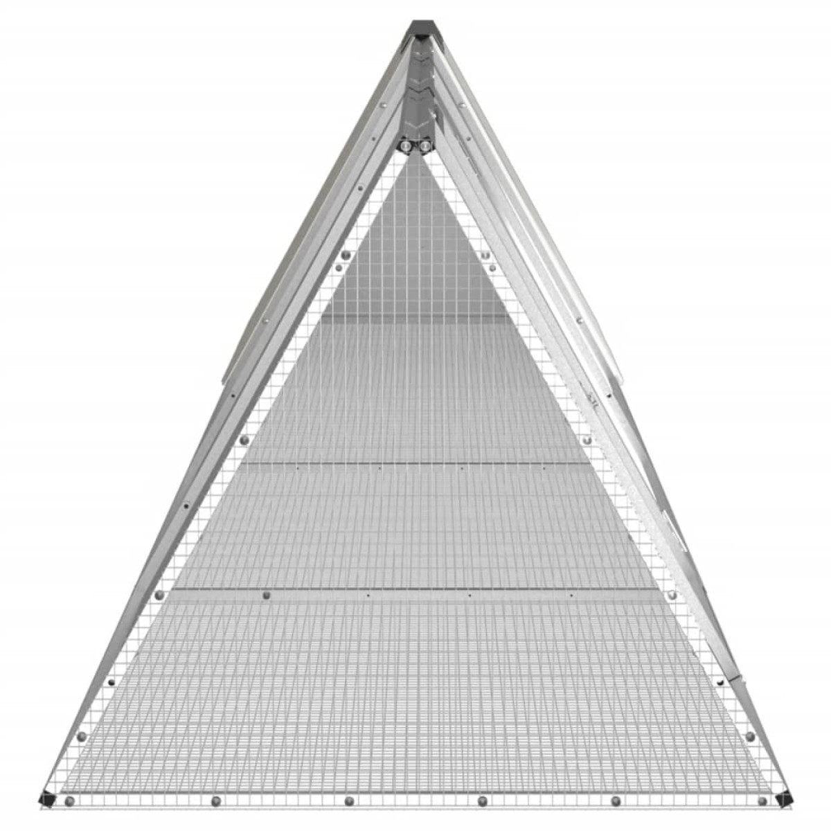 vidaXL Κλουβί Κουνελιών Γκρι 403,5x80,5x71 εκ. Γαλβανισμένος Χάλυβας