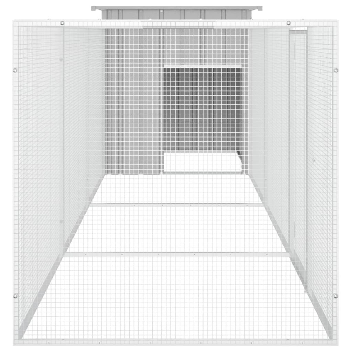 vidaXL Κοτέτσι - Κλουβί Γκρι 400x91x100 εκ. από Γαλβανισμένο Χάλυβα