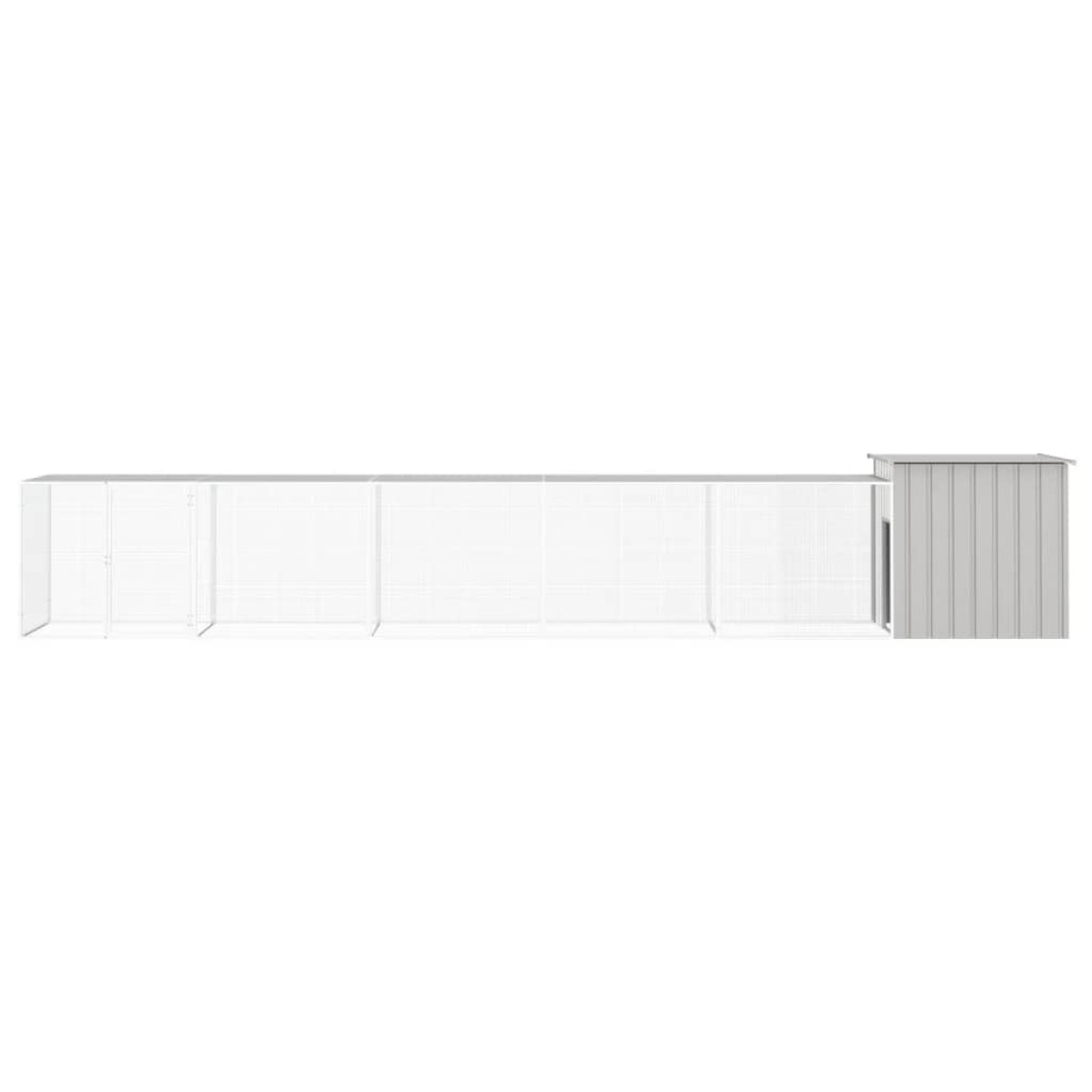 vidaXL Κοτέτσι - Κλουβί Γκρι 600x91x100 εκ. από Γαλβανισμένο Χάλυβα