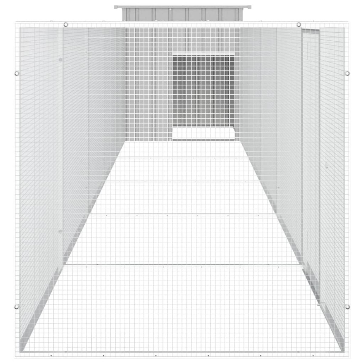 vidaXL Κοτέτσι - Κλουβί Γκρι 600x91x100 εκ. από Γαλβανισμένο Χάλυβα