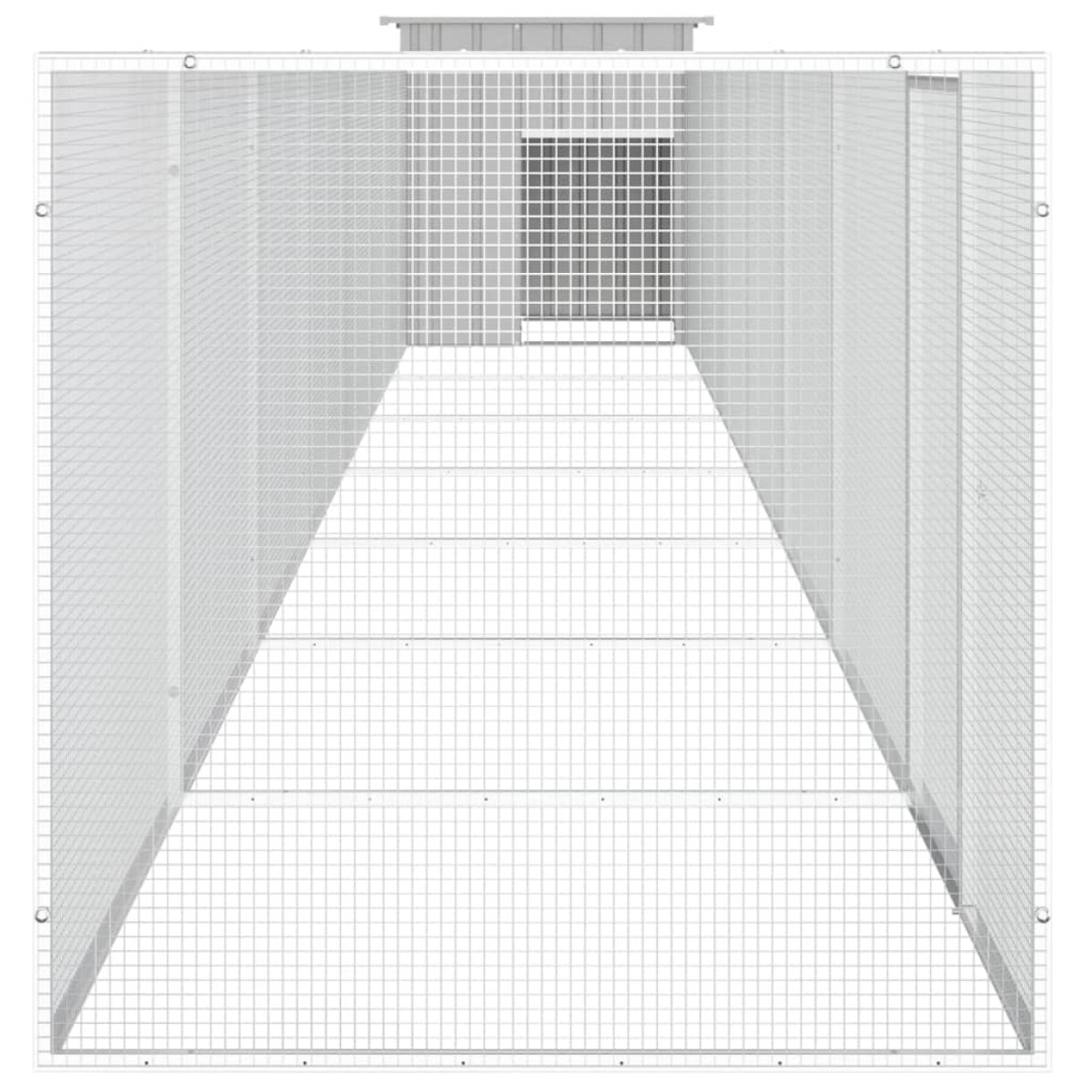 vidaXL Κοτέτσι - Κλουβί Γκρι 800x91x100 εκ. από Γαλβανισμένο Χάλυβα