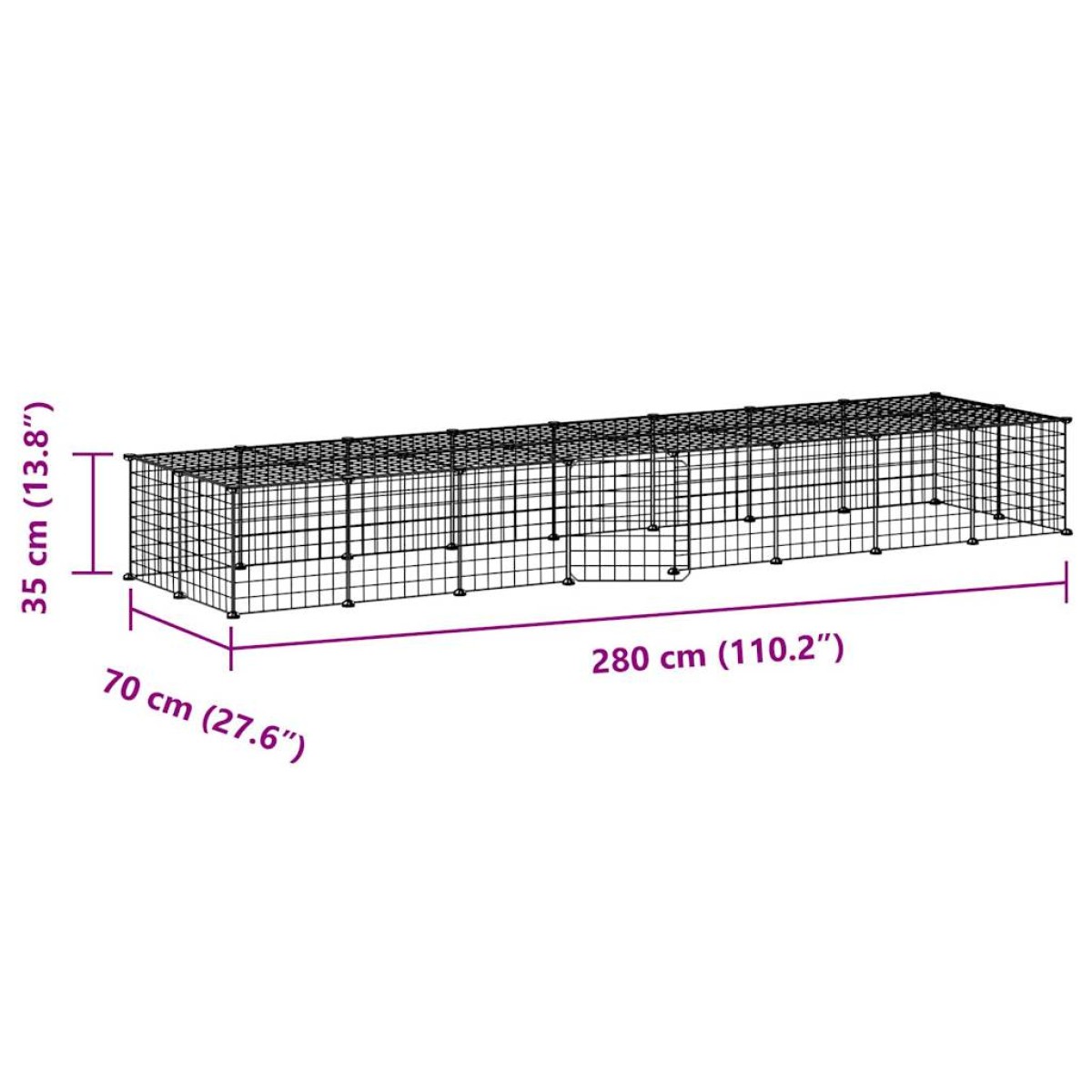 vidaXL Κλουβί Κατοικίδιων με 36 Πάνελ + Πόρτα Μαύρο 35 x 35εκ Ατσάλινο
