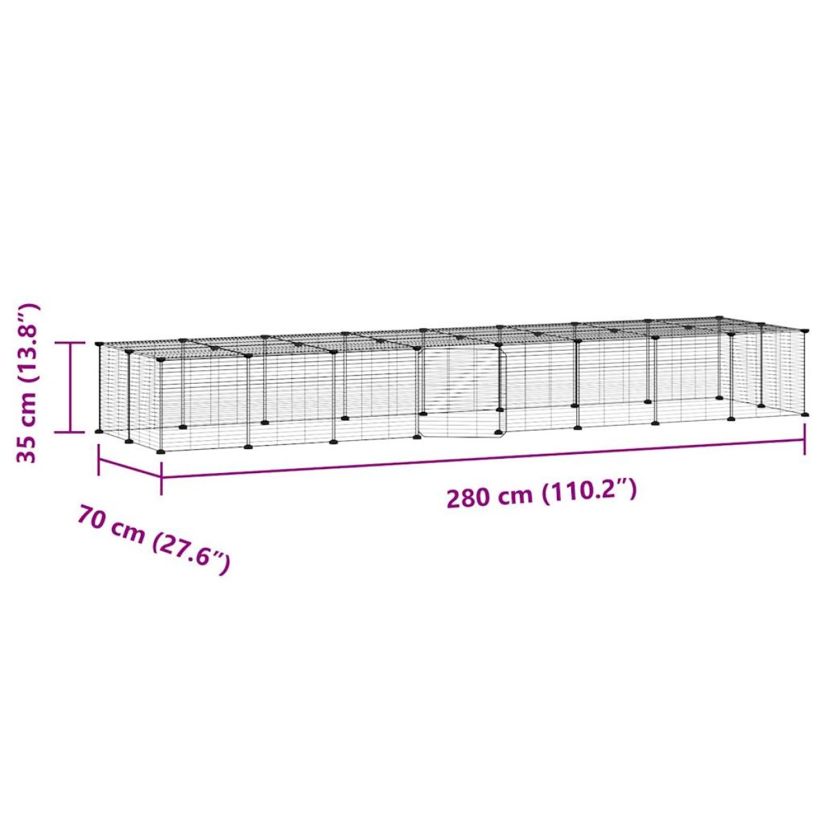 vidaXL Κλουβί Κατοικίδιων με 36 Πάνελ + Πόρτα Μαύρο 35 x 35εκ Ατσάλινο