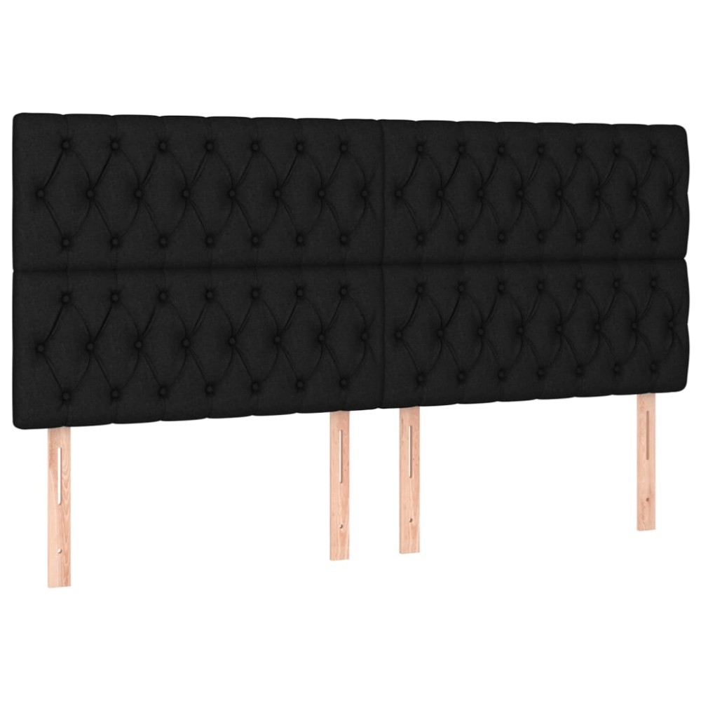 vidaXL Κεφαλάρια Κρεβατιού 4 τεμ. Μαύρο 100x7x78/88 εκ. Υφασμάτινο