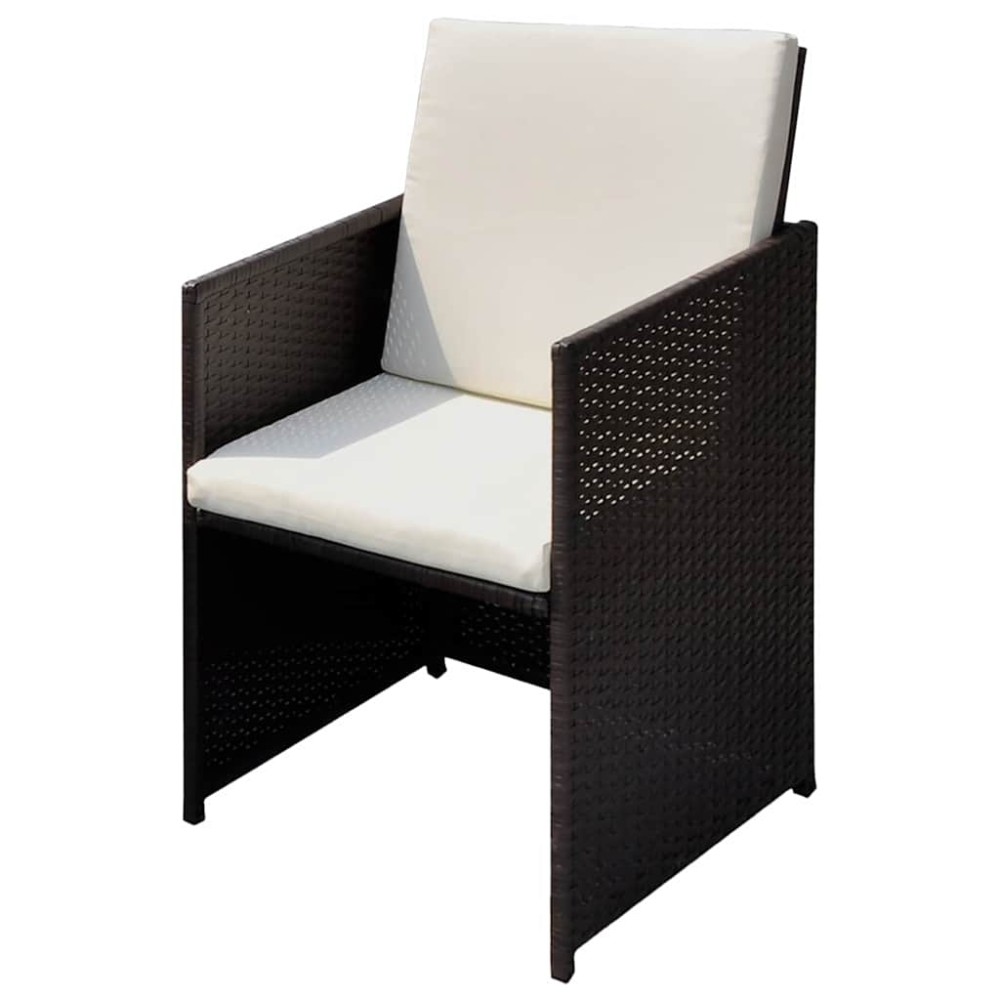 vidaXL Καρέκλες Κήπου 3 pcs Καφέ 56 x 52 x 87 εκ. Πολυ ράταν