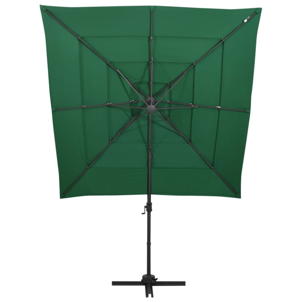 vidaXL Ομπρέλα Κήπου 4 Επιπέδων Πράσινη 250x250εκ με Ιστό Αλουμινίου