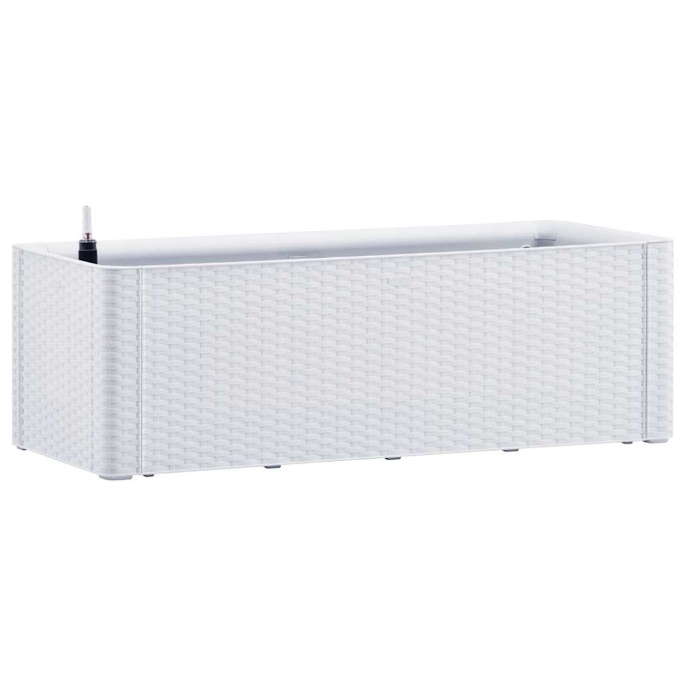 vidaXL Ζαρντινιέρα Κήπου Λευκή 100x43x33 εκ. με Αυτόματο Πότισμα