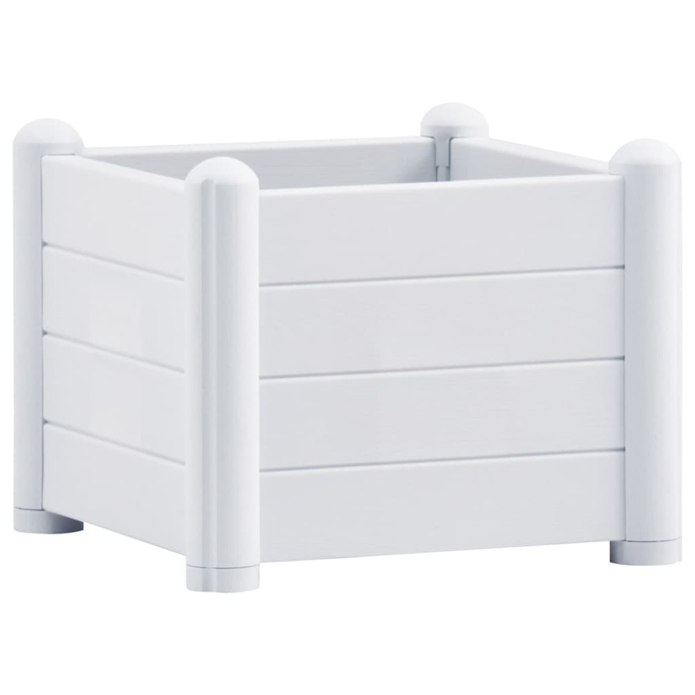 vidaXL Ζαρντινιέρα Υπερυψωμένη Λευκή 43 x 43 x 35 εκ. Πολυπροπυλένιο
