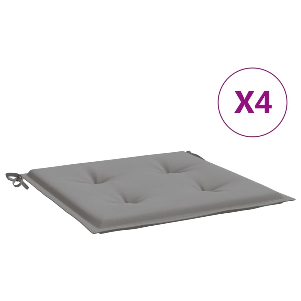 vidaXL Μαξιλάρια Καρέκλας Κήπου 4 τεμ. Γκρι 50x50x4 εκ.Ύφασμα Oxford