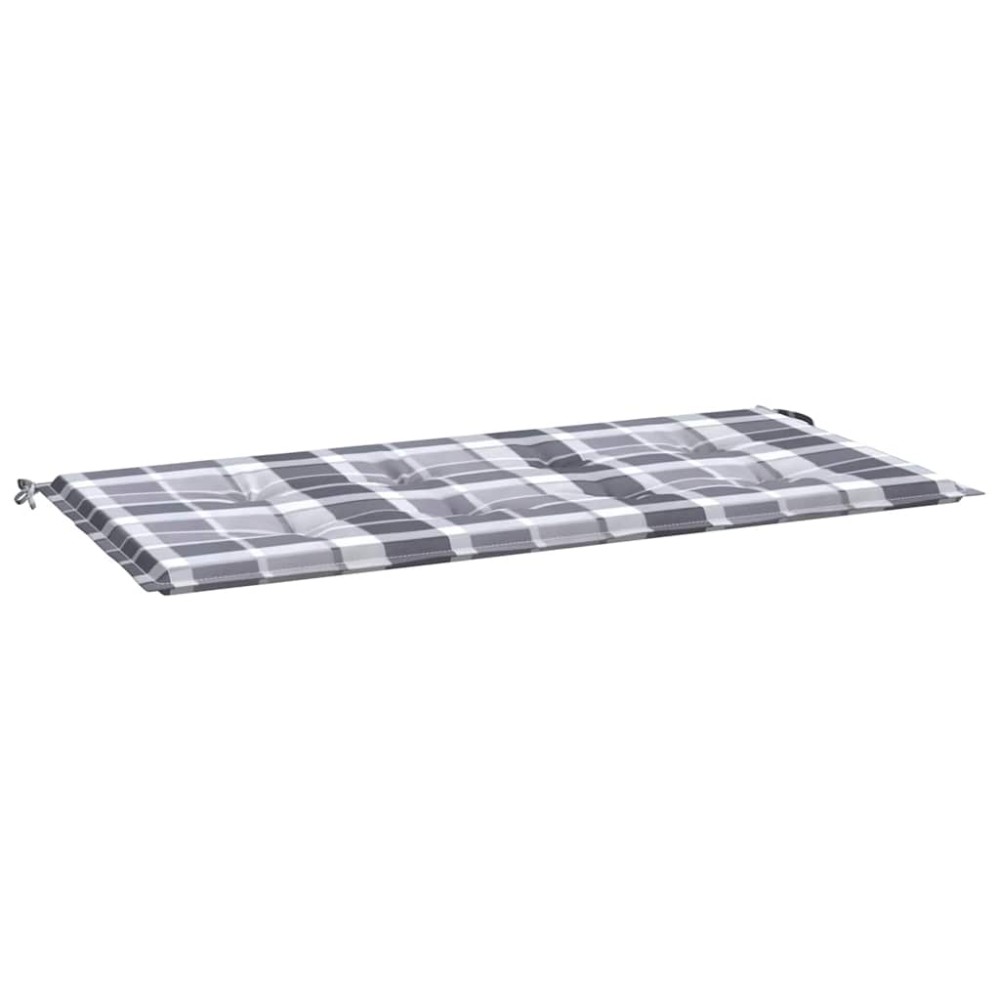 vidaXL Μαξιλάρι για Παγκάκι Κήπου Γκρι Καρό 120x50x3 εκ. Υφασμάτινο