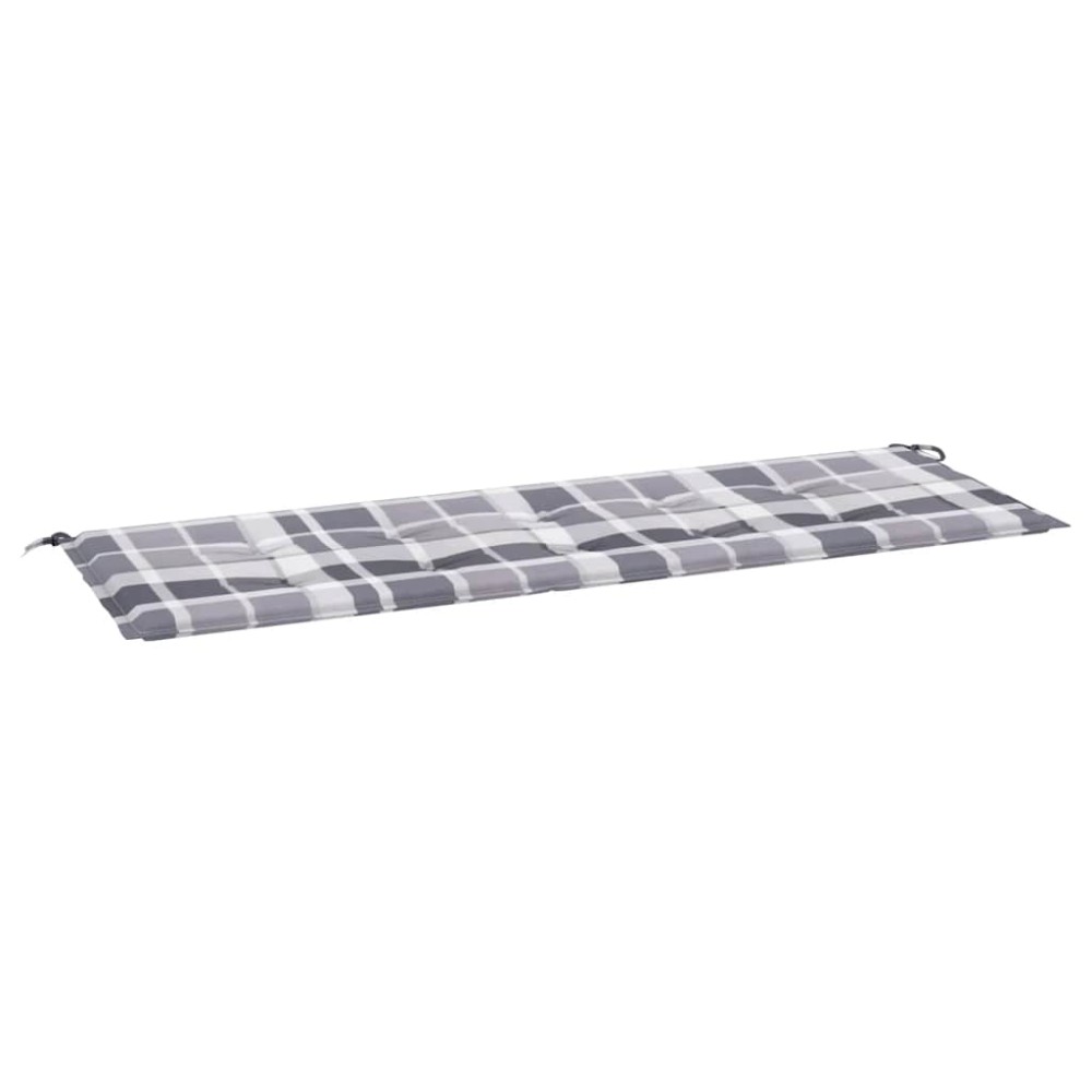 vidaXL Μαξιλάρι για Παγκάκι Κήπου Γκρι Καρό 150x50x3 εκ. Υφασμάτινο