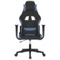 vidaXL Καρέκλα Gaming Μαύρη και Μπλε Υφασμάτινη