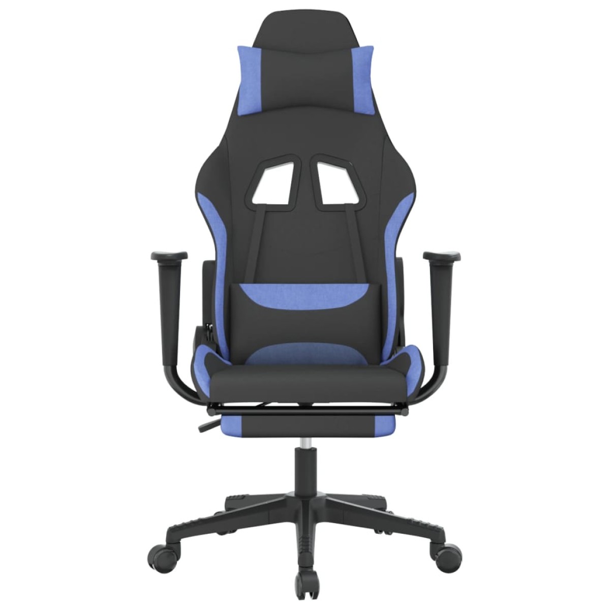 vidaXL Καρέκλα Gaming Μαύρη/Μπλε Ύφασμα με Υποπόδιο
