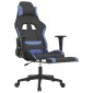vidaXL Καρέκλα Gaming Μαύρη/Μπλε Ύφασμα με Υποπόδιο