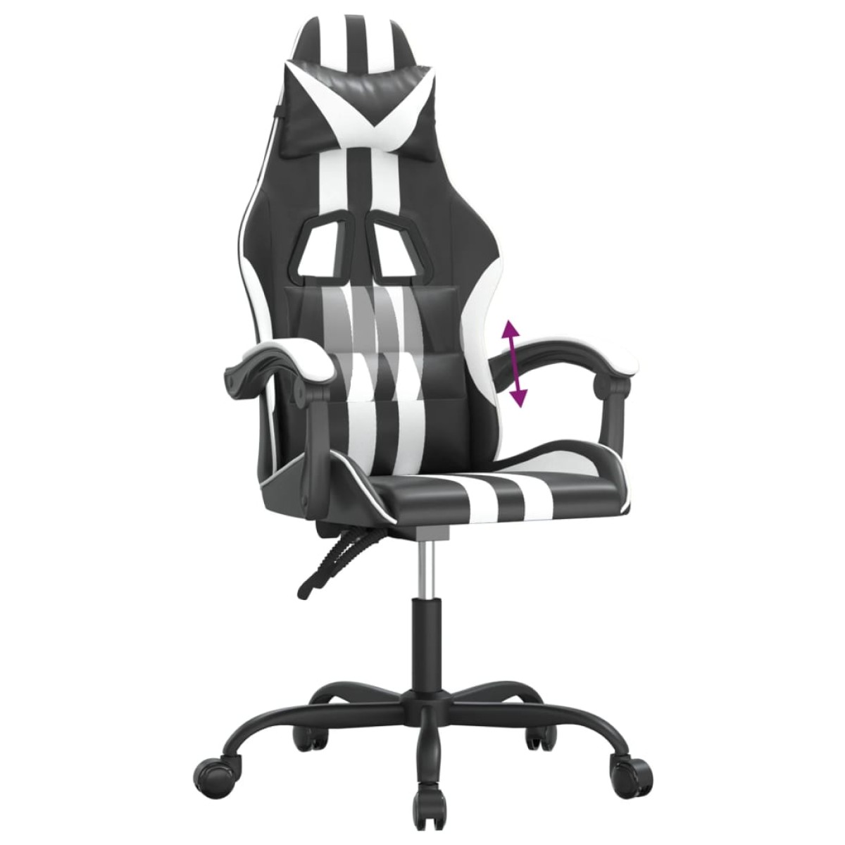 vidaXL Καρέκλα Gaming Μαύρο/Λευκό από Συνθετικό Δέρμα