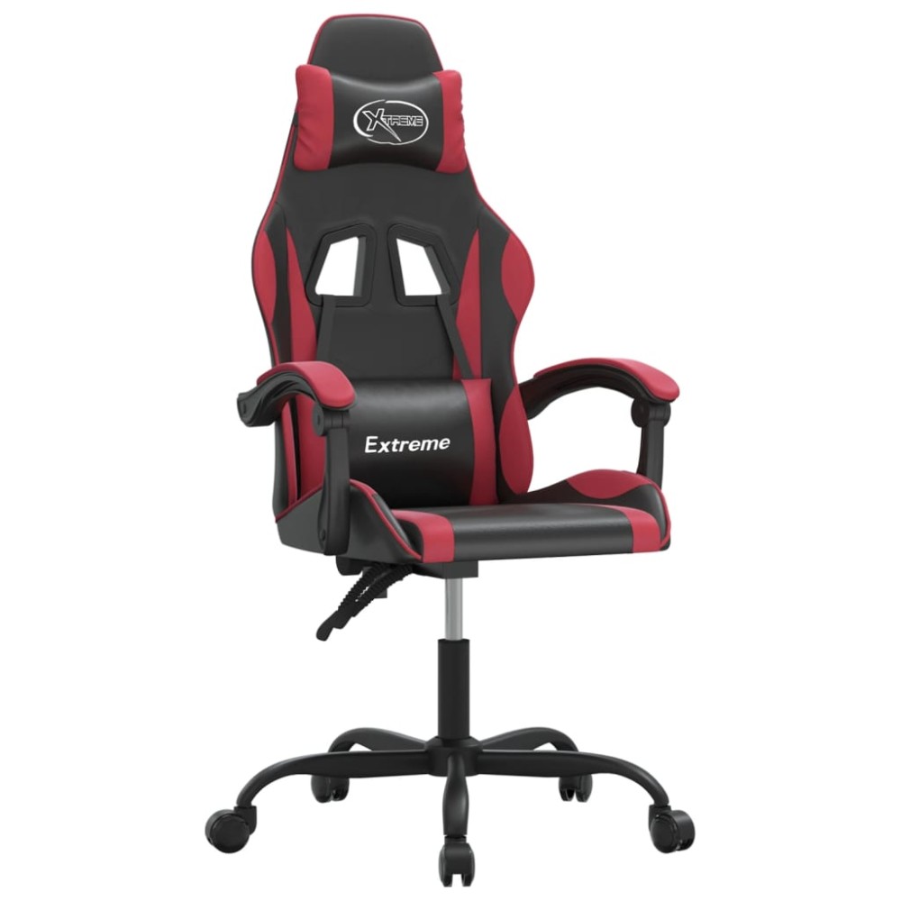 vidaXL Καρέκλα Gaming Μαύρο/Μπορντό από Συνθετικό Δέρμα