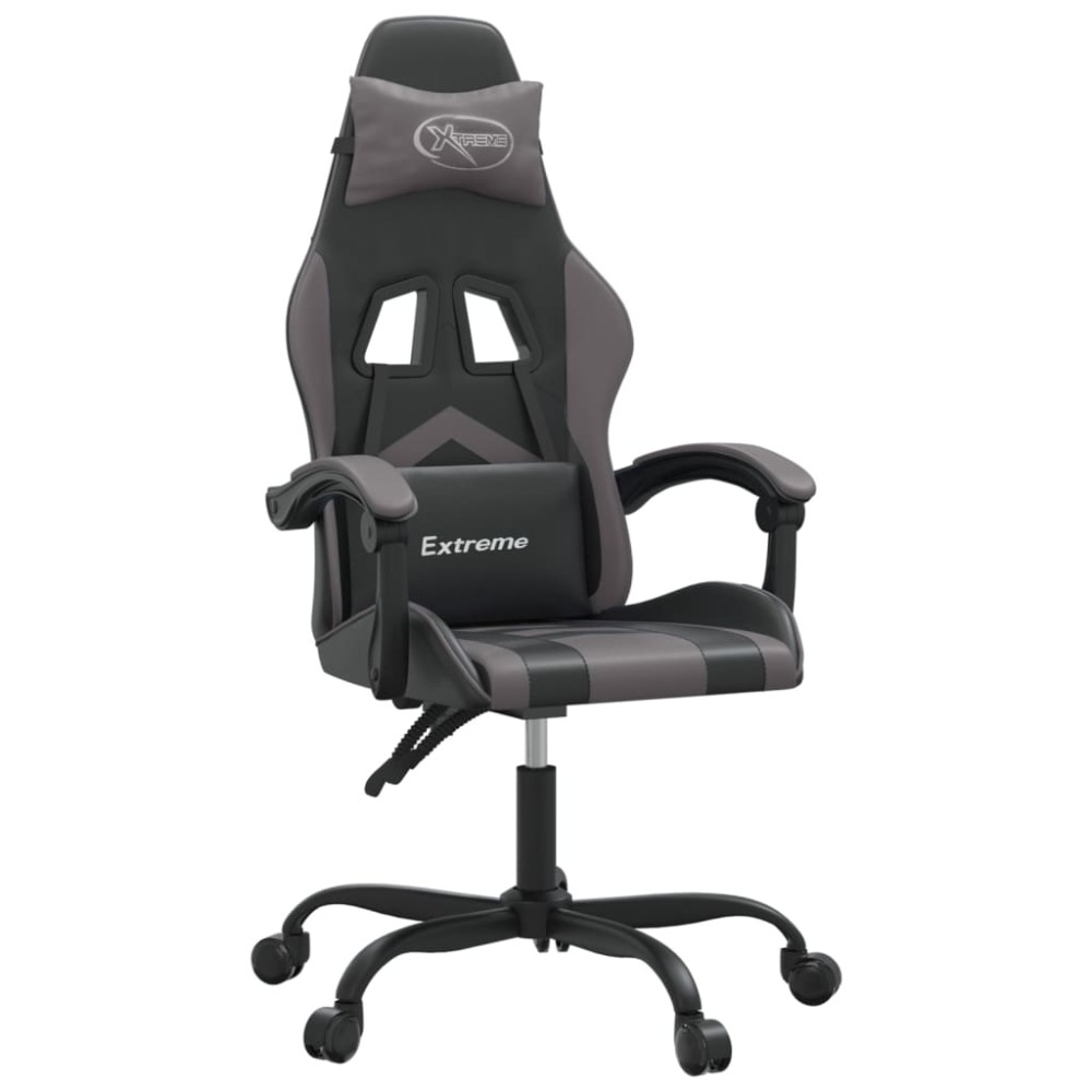 vidaXL Καρέκλα Gaming Μαύρο/Γκρι από Συνθετικό Δέρμα