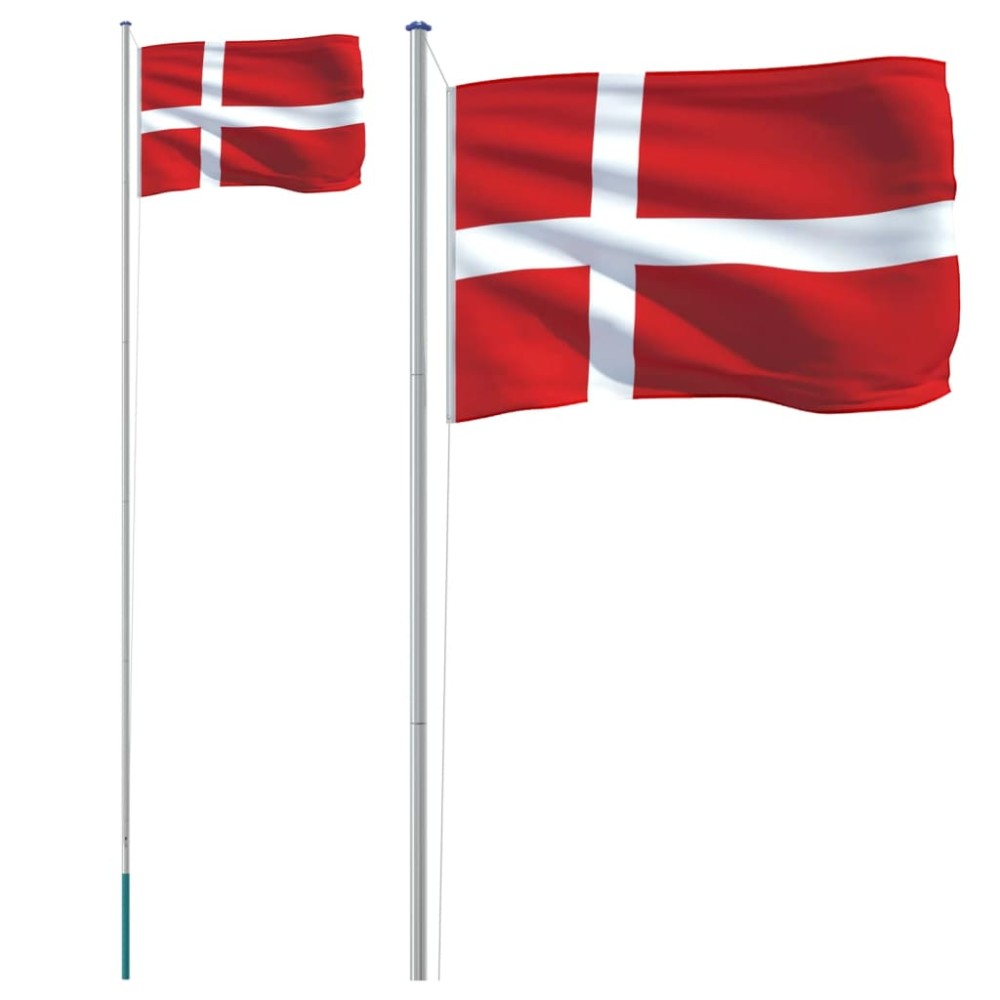 vidaXL Δανέζικη Σημαία και Κοντάρι 6,23 μ. από Αλουμίνιο