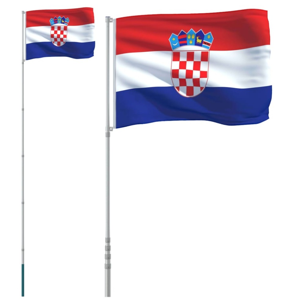 vidaXL Κροατική Σημαία και Ιστός 5,55 μ. από Αλουμίνιο