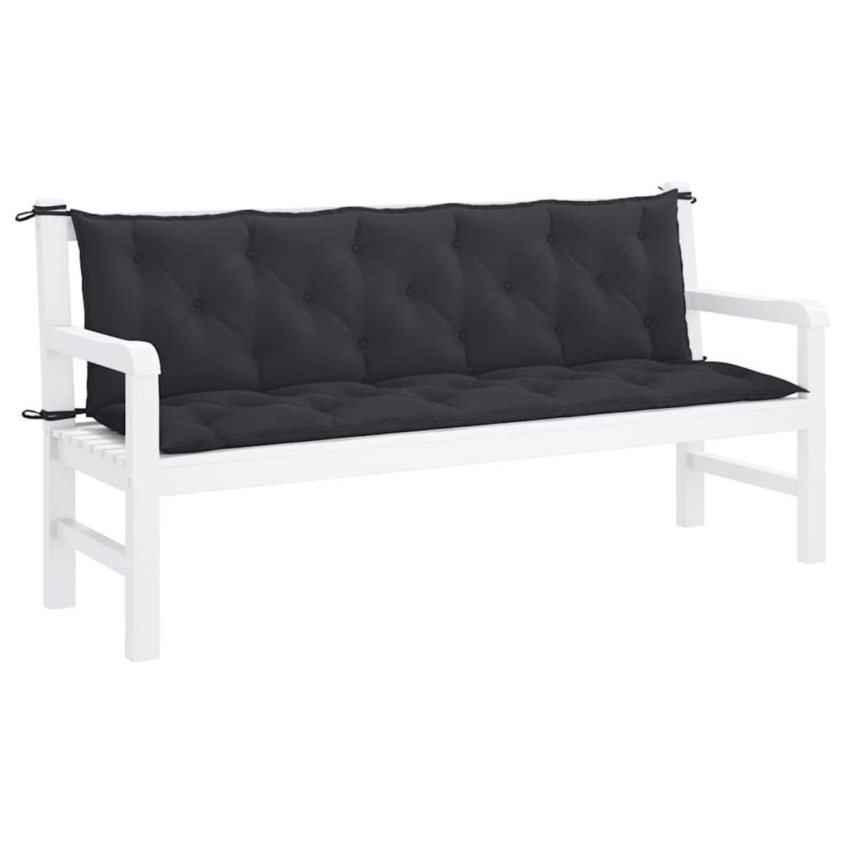 vidaXL Μαξιλάρια Πάγκου Κήπου 2 τεμ. Μαύρο 180x50x7cm Ύφασμα Oxford