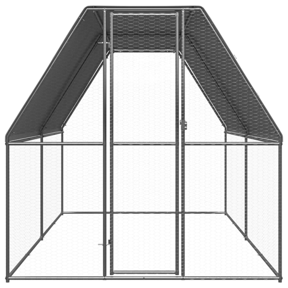 vidaXL Κοτέτσι - Κλουβί Εξωτ. Χώρου 2x4x2 μ. από Γαλβανισμένο Χάλυβα