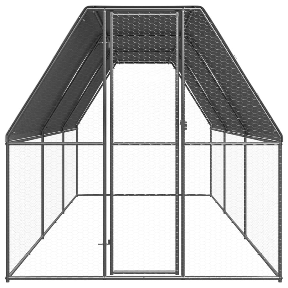 vidaXL Κοτέτσι - Κλουβί Εξωτ. Χώρου 2x6x2 μ. από Γαλβανισμένο Χάλυβα