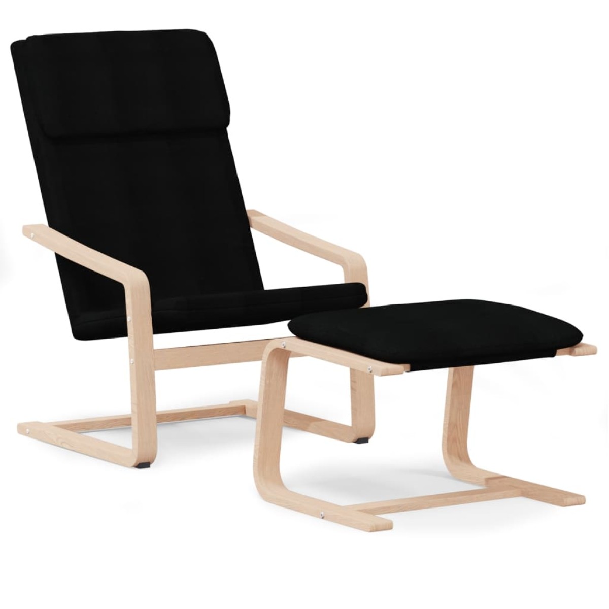 vidaXL Πολυθρόνα Relax Μαύρο Υφασμάτινη με Υποπόδιο