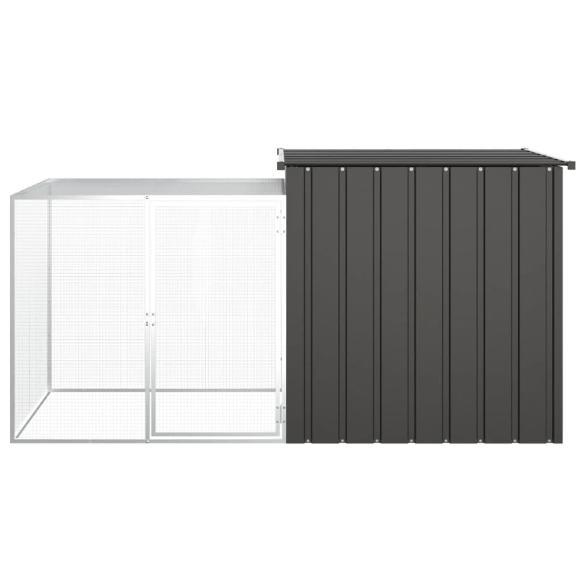 vidaXL Κλουβί Κουνελιών Ανθρακί 200x91x100 εκ. από Γαλβανισμένο Χάλυβα