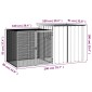 vidaXL Κλουβί Κουνελιών Ανθρακί 200x91x100 εκ. από Γαλβανισμένο Χάλυβα