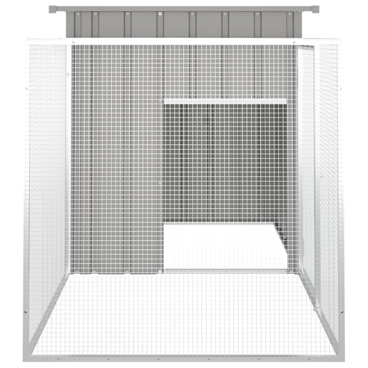 vidaXL Κλουβί Κουνελιών Γκρι 200x91x100 εκ. από Γαλβανισμένο Χάλυβα
