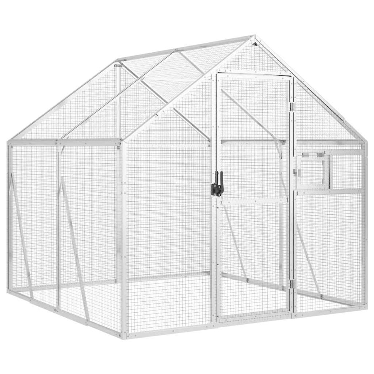 vidaXL Κλουβί Ασημένιο 1,79 x 2 x 1,85 μ. από Αλουμίνιο