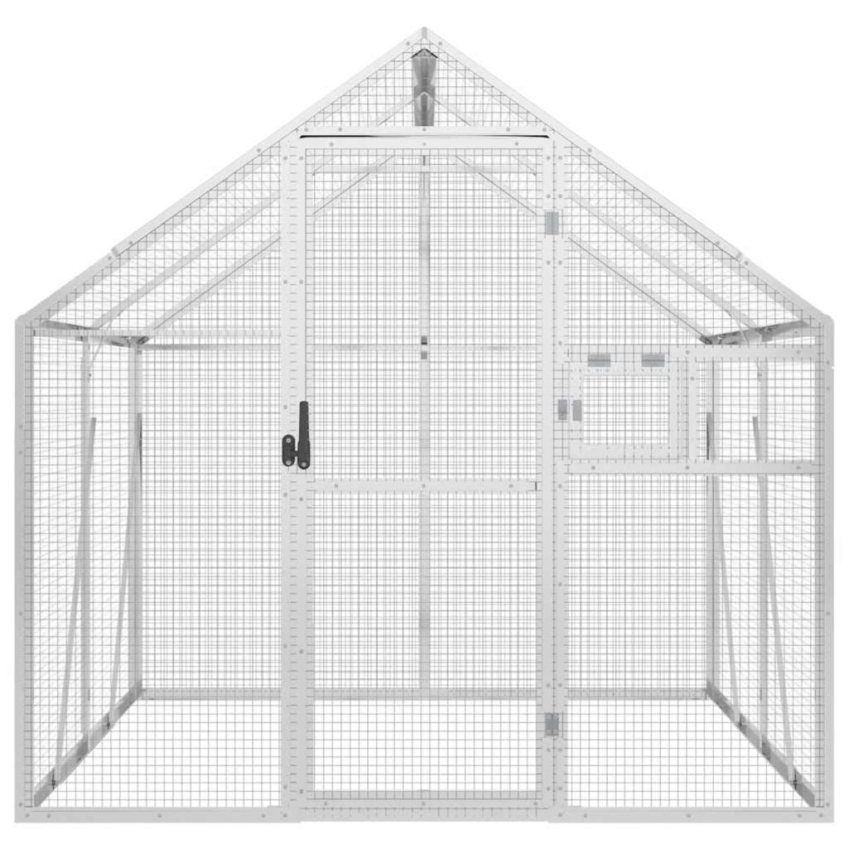 vidaXL Κλουβί Ασημένιο 1,79 x 2 x 1,85 μ. από Αλουμίνιο
