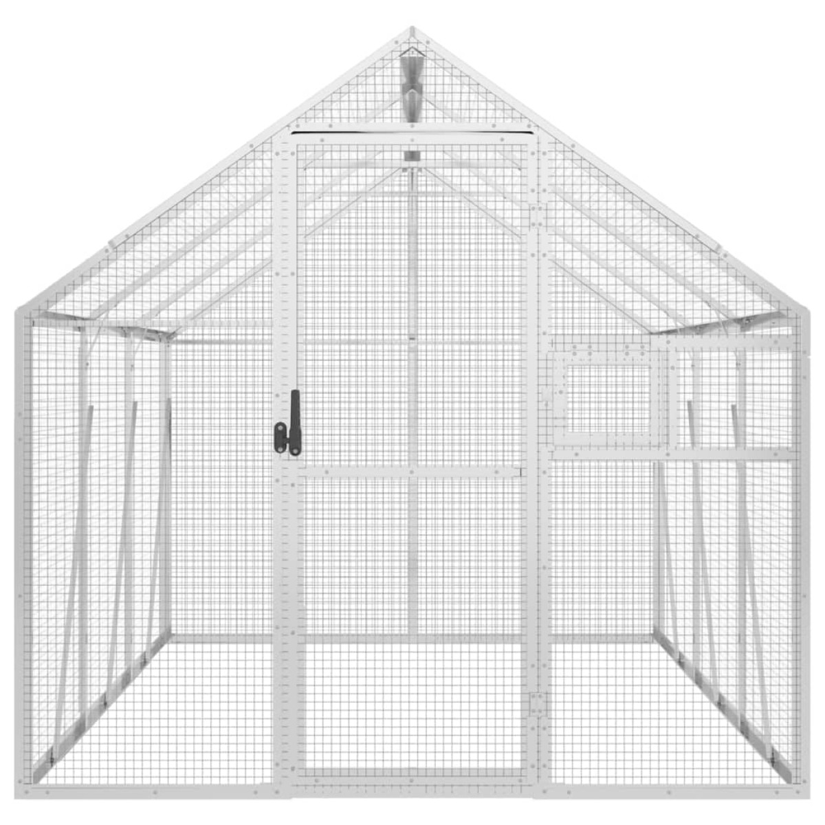 vidaXL Κλουβί Ασημένιο 1,79 x 3 x 1,85 μ. από Αλουμίνιο