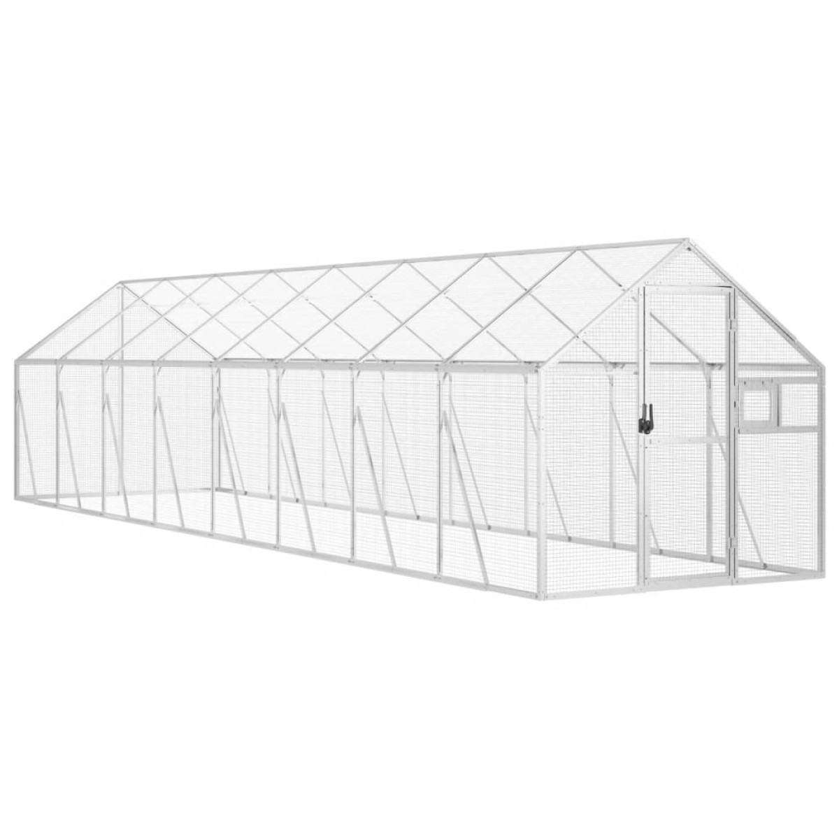 vidaXL Κλουβί Ασημένιο 1,79 x 8 x 1,85 μ. από Αλουμίνιο