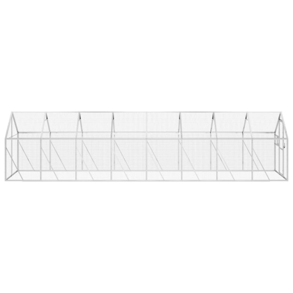 vidaXL Κλουβί Ασημένιο 1,79 x 8 x 1,85 μ. από Αλουμίνιο