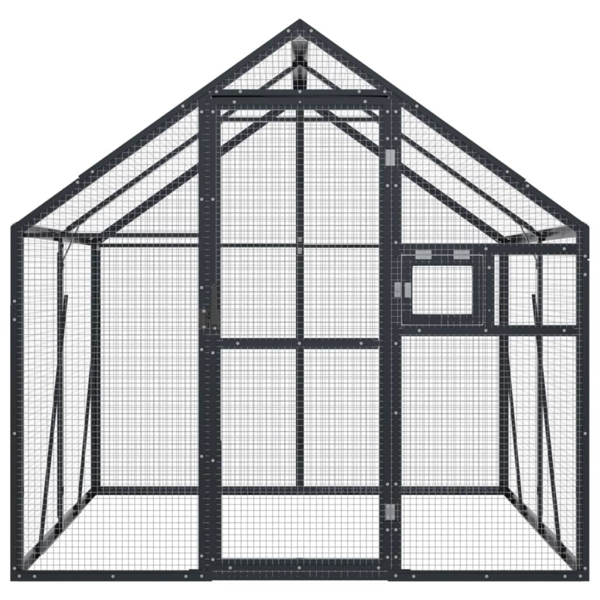 vidaXL Κλουβί Ανθρακί 1,79 x 2 x 1,85 μ. από Αλουμίνιο