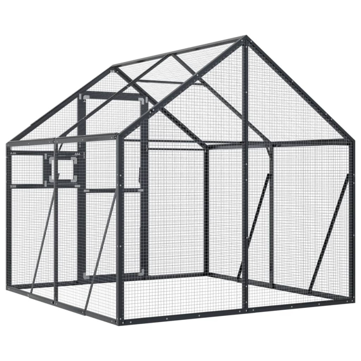 vidaXL Κλουβί Ανθρακί 1,79 x 2 x 1,85 μ. από Αλουμίνιο