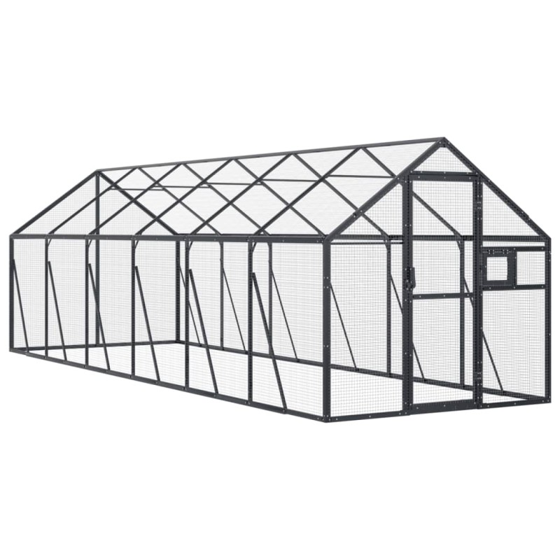 vidaXL Κλουβί Ανθρακί 1,79 x 6 x 1,85 μ. από Αλουμίνιο