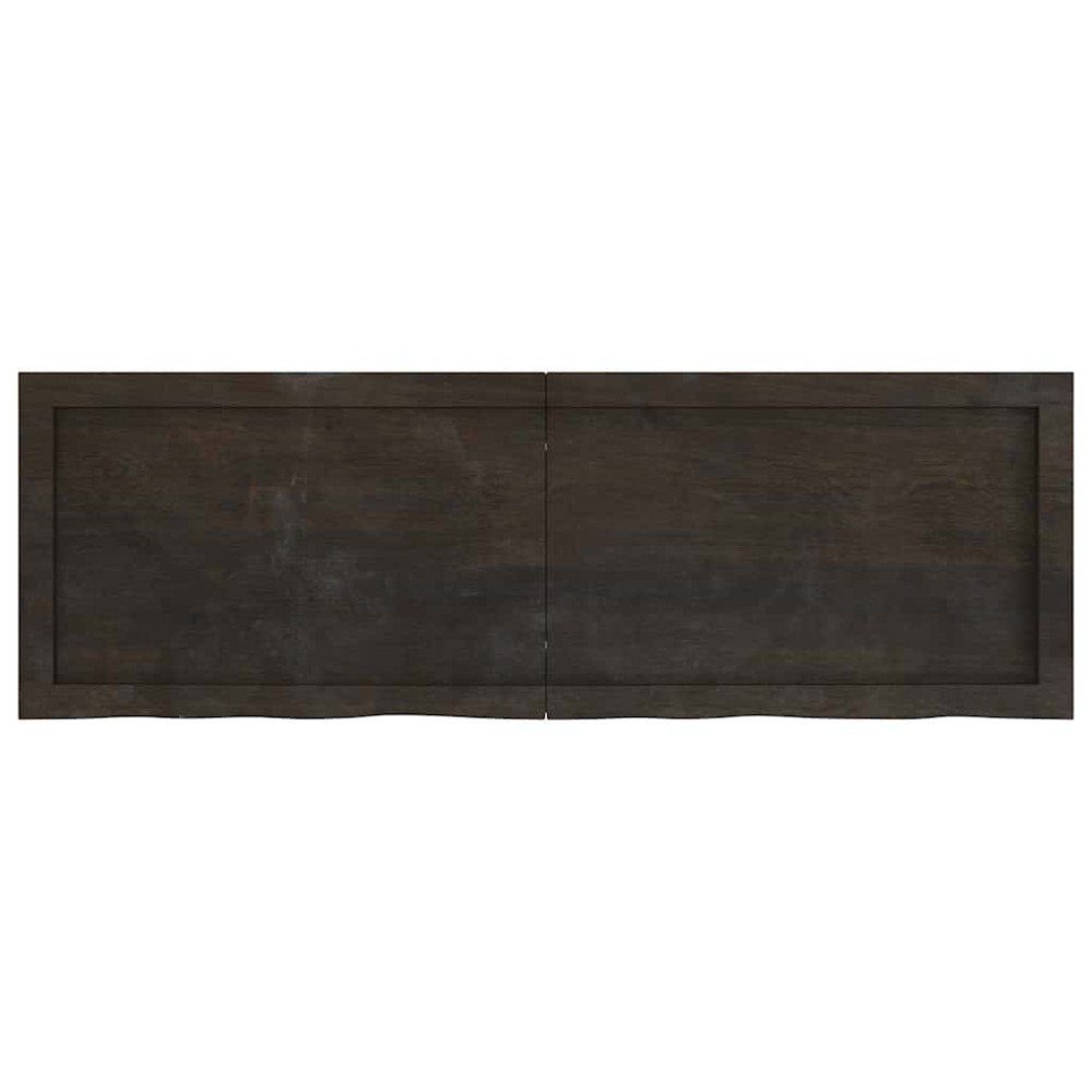 vidaXL Επιφάνεια Τραπεζιού Σκούρο Καφέ 120x40x(2-6)εκ Επεξ. Μασίφ Δρυς