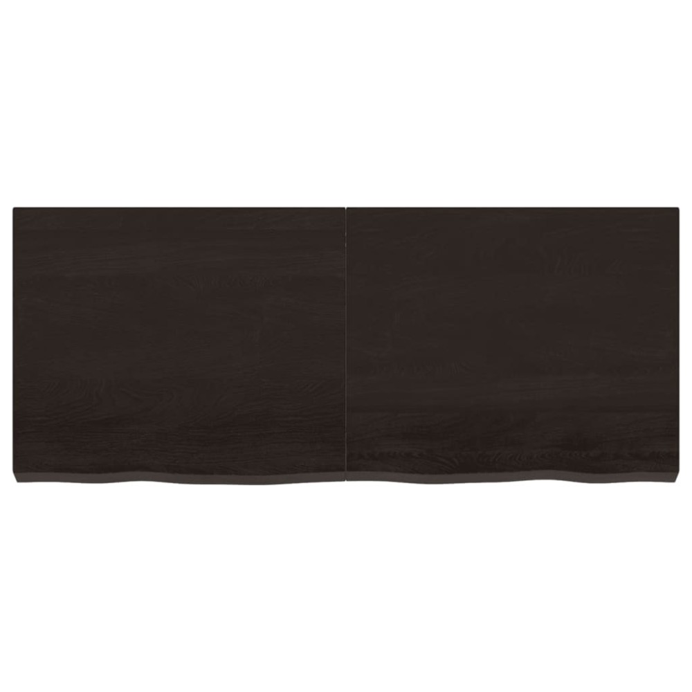 vidaXL Επιφάνεια Τραπεζιού Σκούρο Καφέ 120x50x(2-6)εκ Επεξ. Μασίφ Δρυς