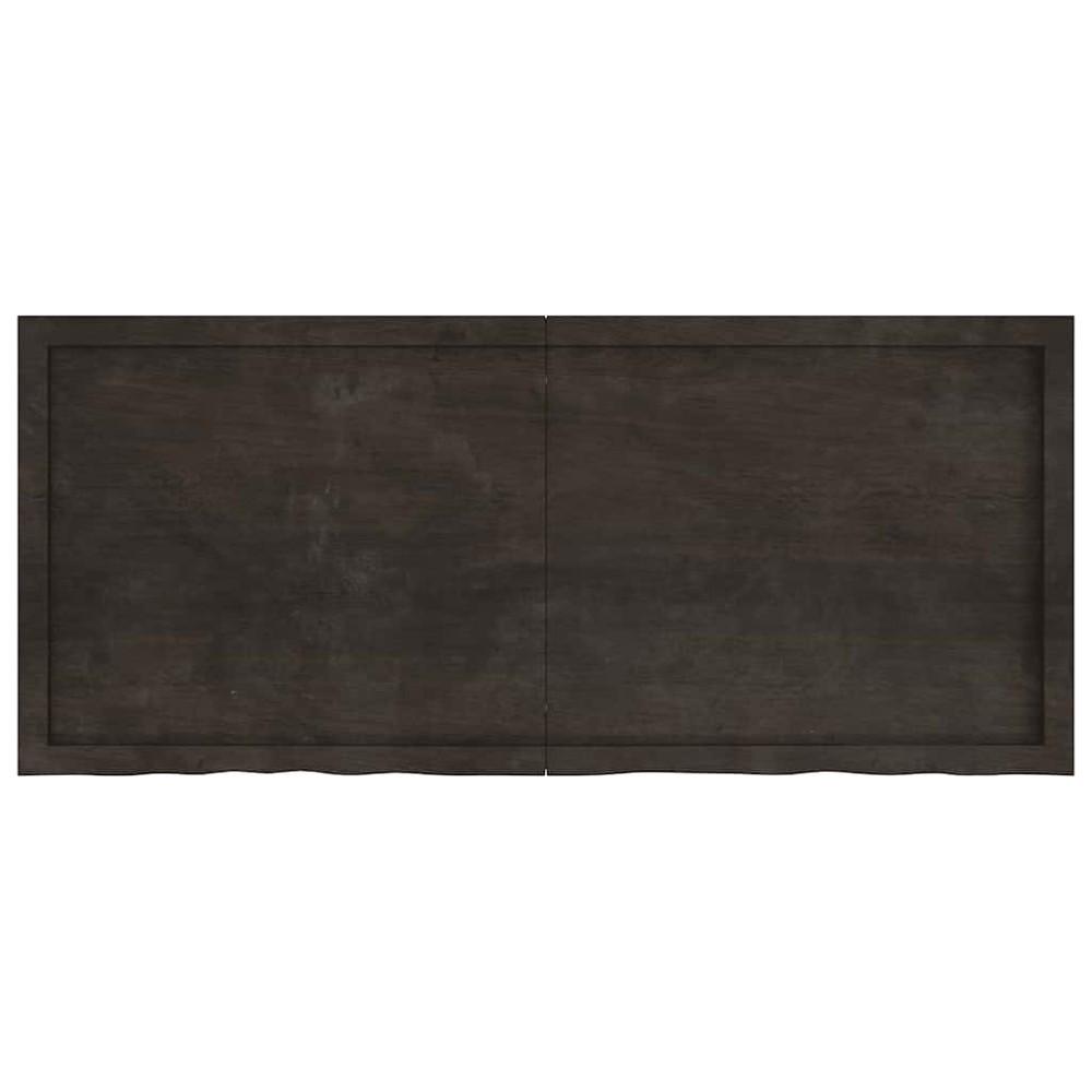 vidaXL Επιφάνεια Τραπεζιού Σκούρο Καφέ 140x60x(2-6)εκ Επεξ. Μασίφ Δρυς