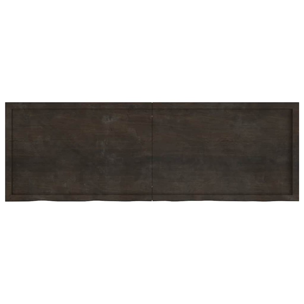 vidaXL Επιφάνεια Τραπεζιού Σκούρο Καφέ 180x60x(2-6)εκ Επεξ. Μασίφ Δρυς