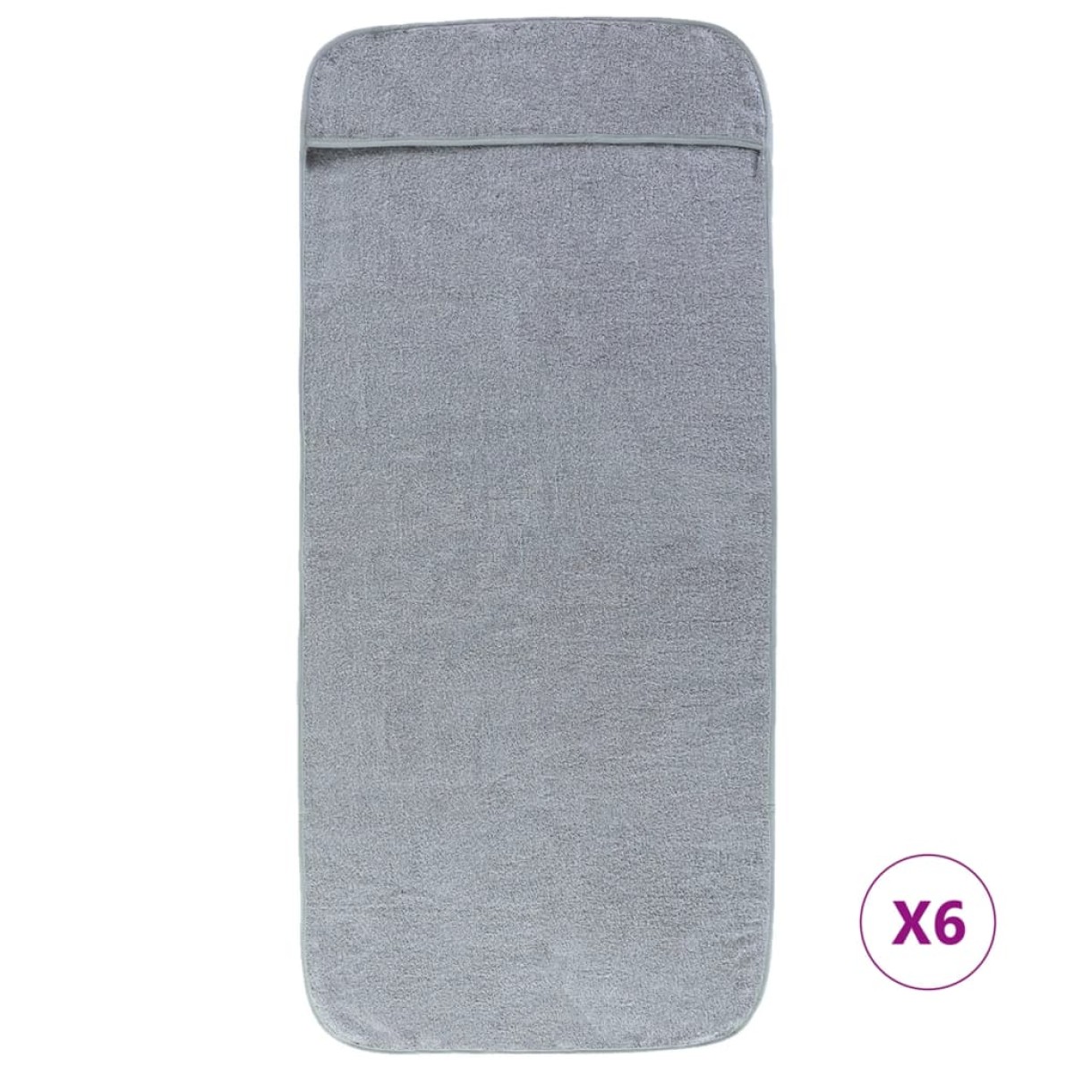 vidaXL Πετσέτες Θαλάσσης 6 τεμ. Γκρι 60 x 135 εκ. Ύφασμα 400 GSM
