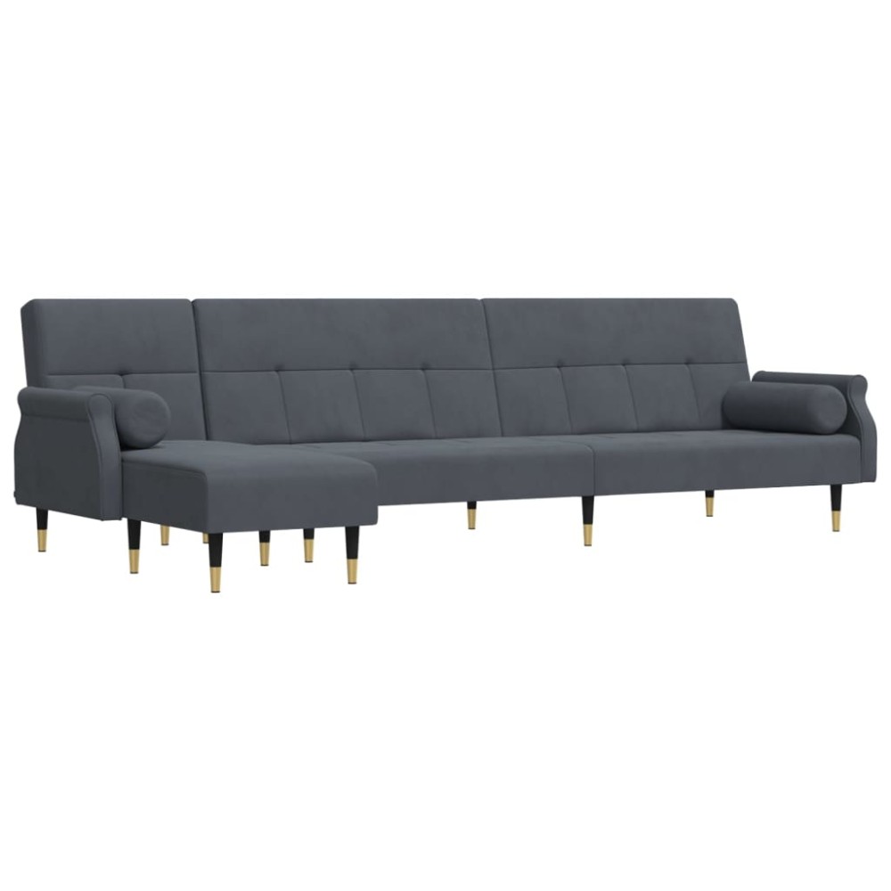 vidaXL Καναπές Κρεβάτι Γωνιακός Σκ. Γκρι 271 x 140 x 70 εκ. Βελούδινος