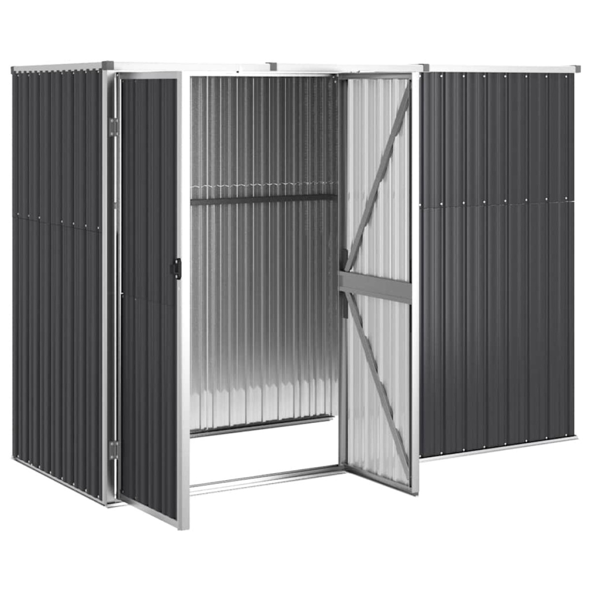 vidaXL Αποθήκη Εργαλείων Κήπου Ανθρακί 225x89x161 εκ. Γαλβαν. Ατσάλι