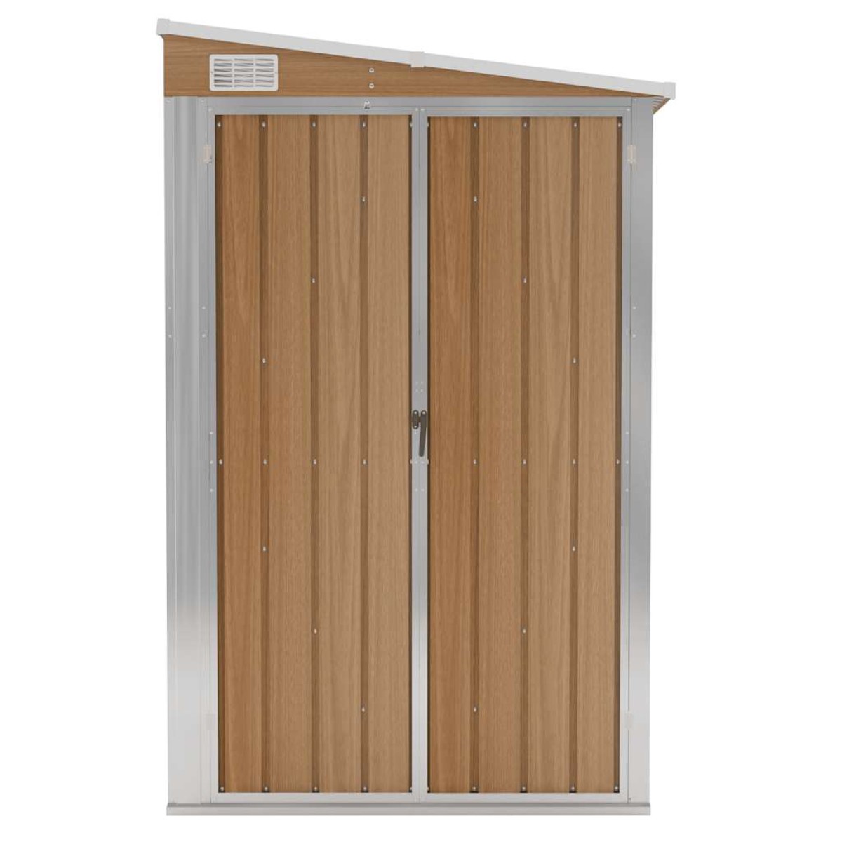 vidaXL Αποθήκη Κήπου Επιτοίχια Καφέ 118x100x178 εκ. από Γαλβ. Ατσάλι
