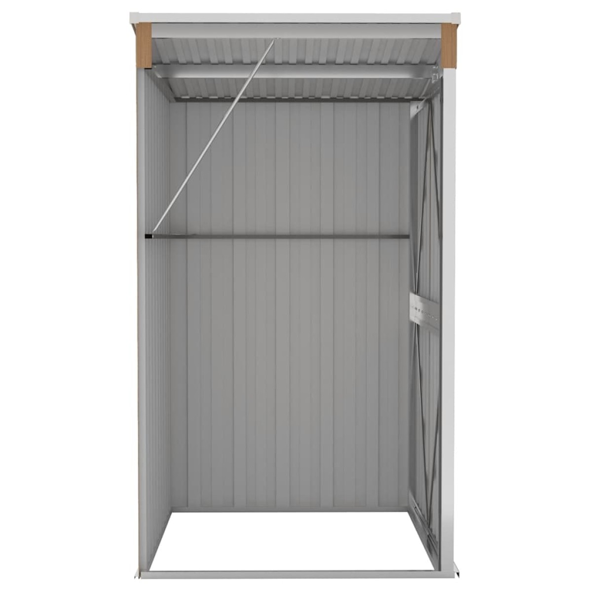 vidaXL Αποθήκη Κήπου Επιτοίχια Καφέ 118x100x178 εκ. από Γαλβ. Ατσάλι